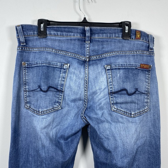 7 For All Mankind The Straight Men's Size 34 Denim Jeans 36x33 Luxe Performance - Picture 4 of 8